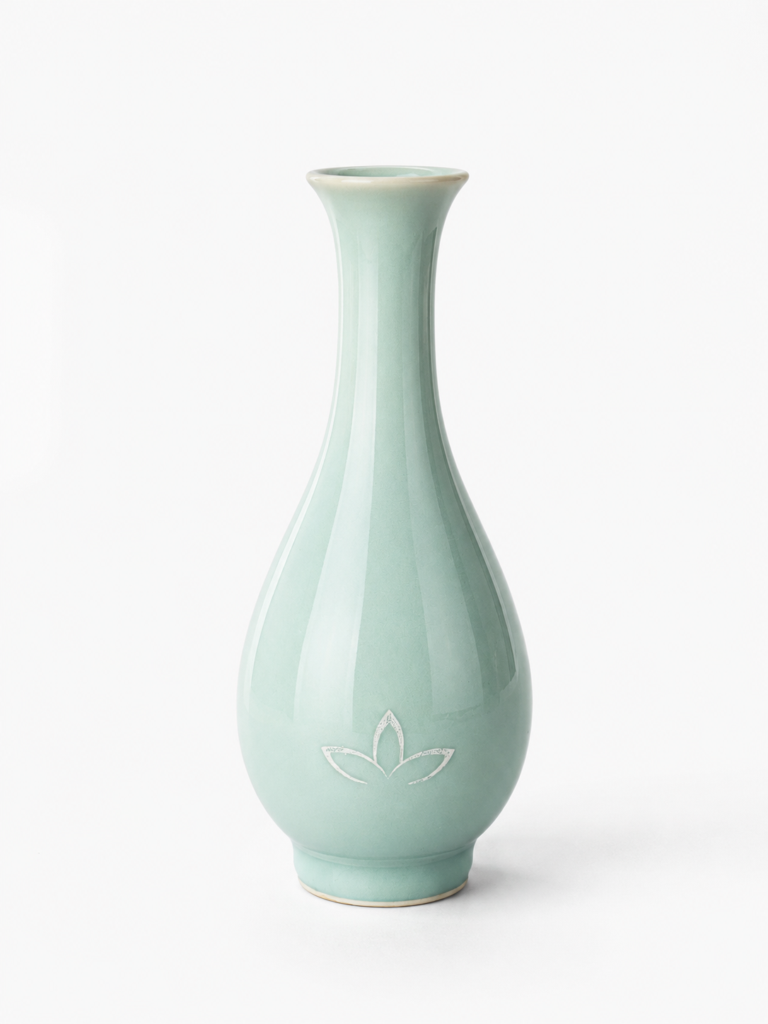 Longquan celadon Lotus Whisper Vase detail image